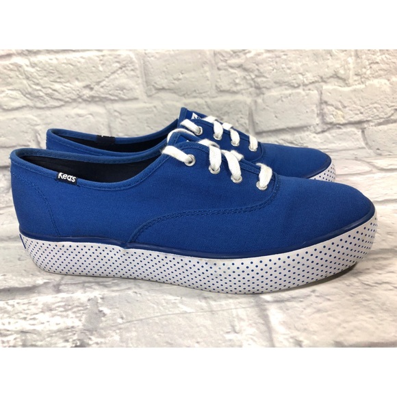 Keds Platform Blue Polka Dot Low Top Lace up - Picture 4 of 7